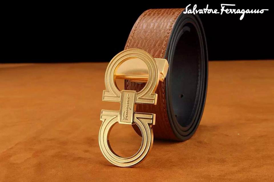 Ferragamo Special Edition Adjustable Leather Double Gancini Buckle Belt 001