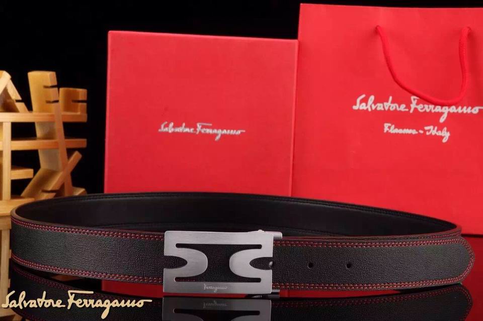 Ferragamo Special Edition Adjustable Leather Double Gancini Buckle Belt 004