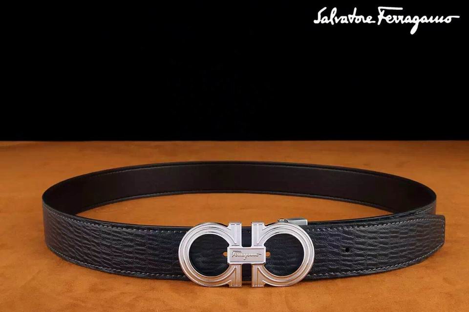 Ferragamo Special Edition Adjustable Leather Double Gancini Buckle Belt 005