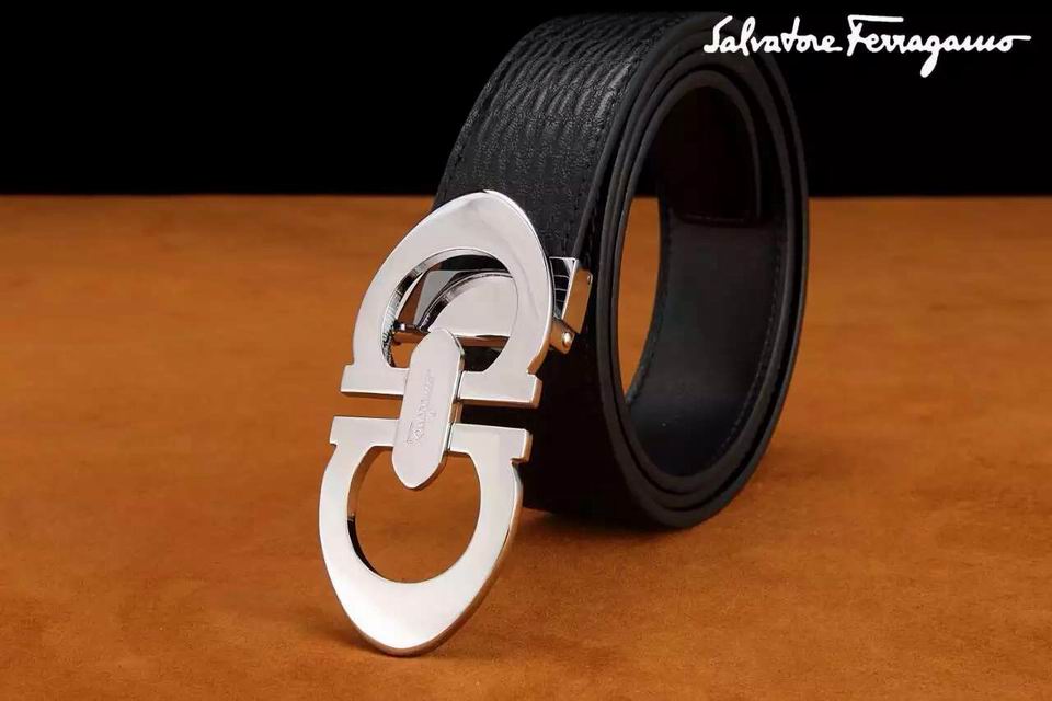 Ferragamo Special Edition Adjustable Leather Double Gancini Buckle Belt 006