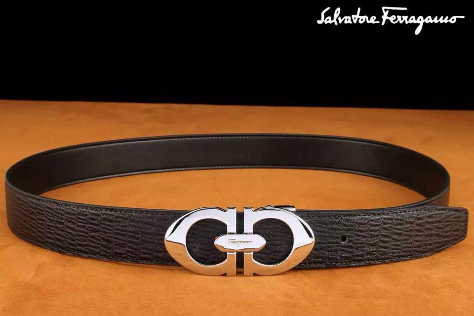 Ferragamo Special Edition Adjustable Leather Double Gancini Buckle Belt 008