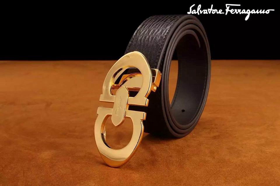 Ferragamo Special Edition Adjustable Leather Double Gancini Buckle Belt 009