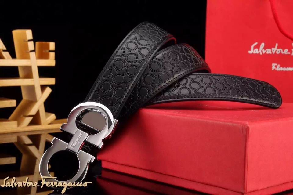 Ferragamo Special Edition Adjustable Leather Double Gancini Buckle Belt 010