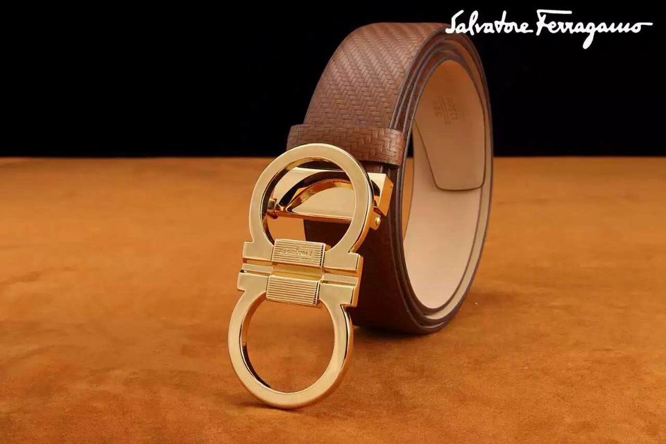 Ferragamo Special Edition Adjustable Leather Double Gancini Buckle Belt 013