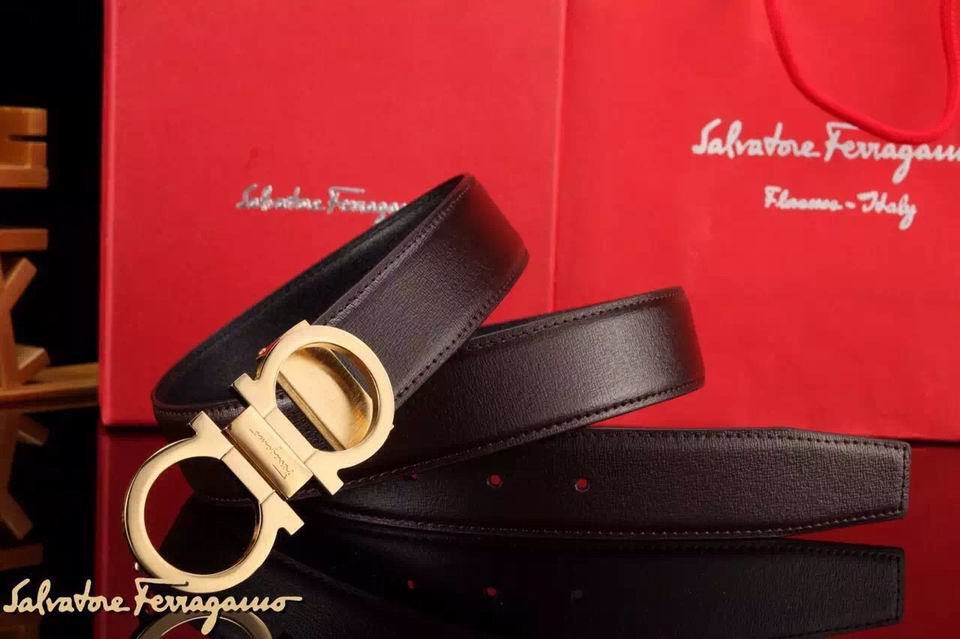 Ferragamo Special Edition Adjustable Leather Double Gancini Buckle Belt 014