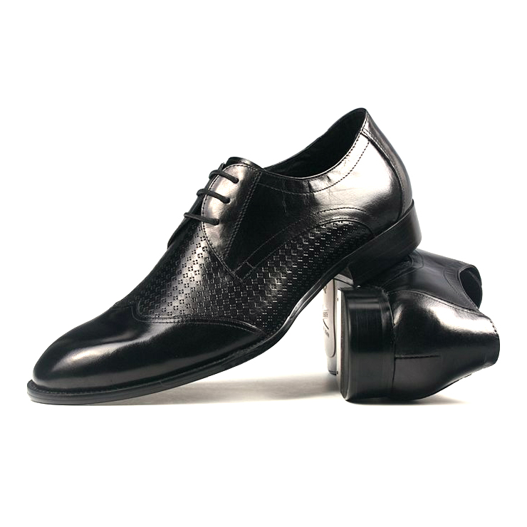 Ferragamo Black Polished Leather Oxford Men Shoes