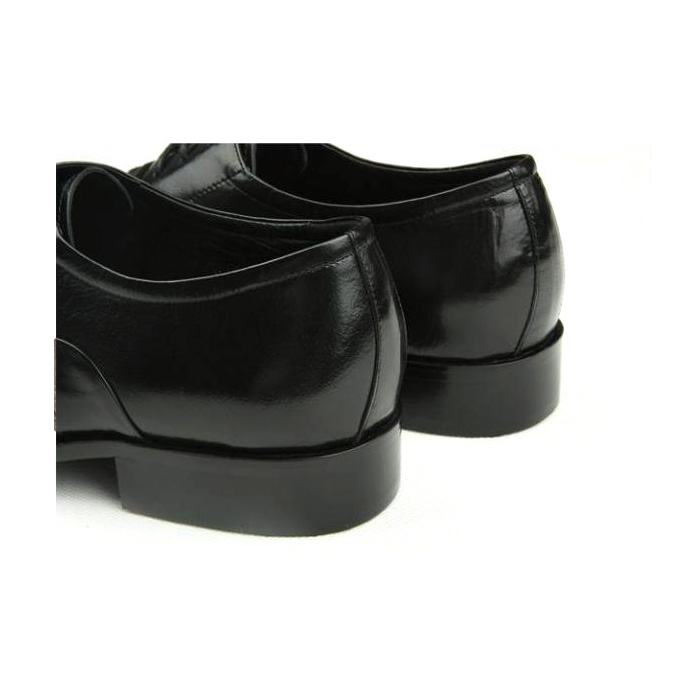 Ferragamo Cap toe Lace Ups Black Leather Shoes