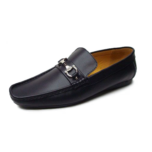 Ferragamo Men Shoes Loafers Destin Leather Black