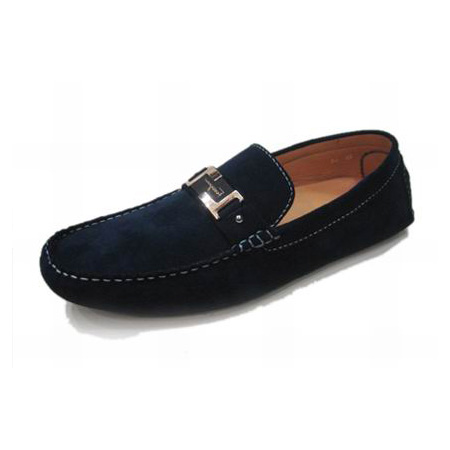 Ferragamo Men Shoes Loafers Buckle Blue