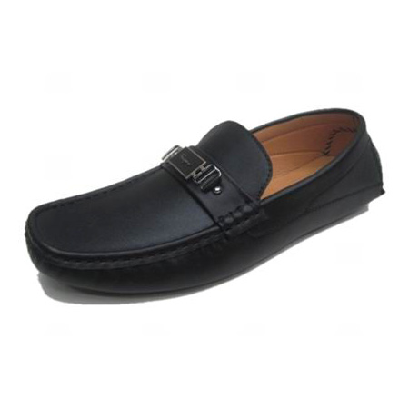 Ferragamo Moccasin Leather Loafers Shoes Black