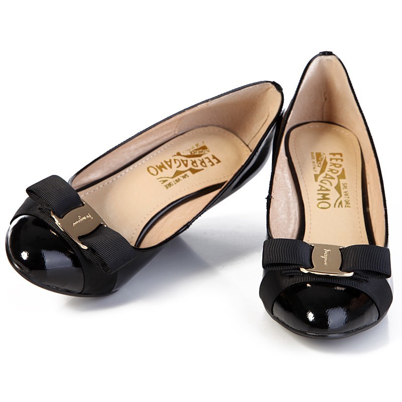 women Ferragamo wedges shoes in black 282