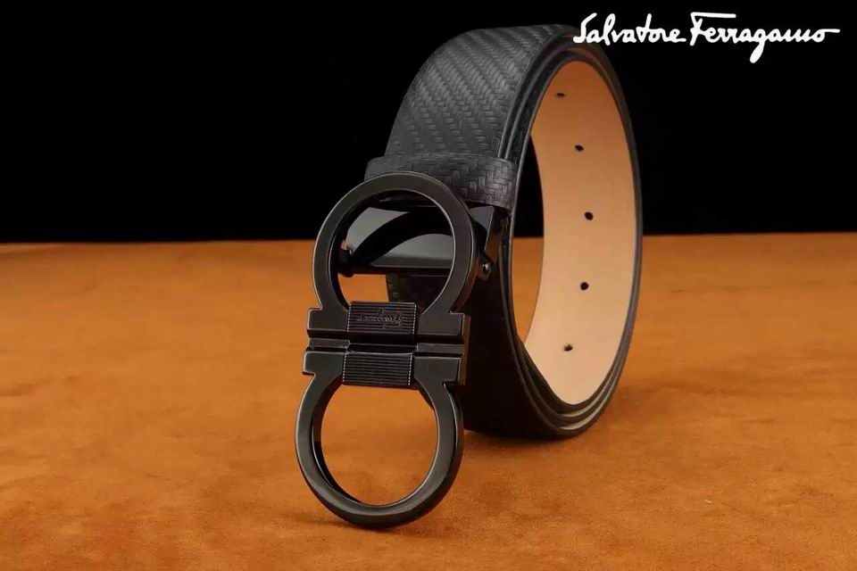 Ferragamo Special Edition Adjustable Leather Double Gancini Buckle Belt 015