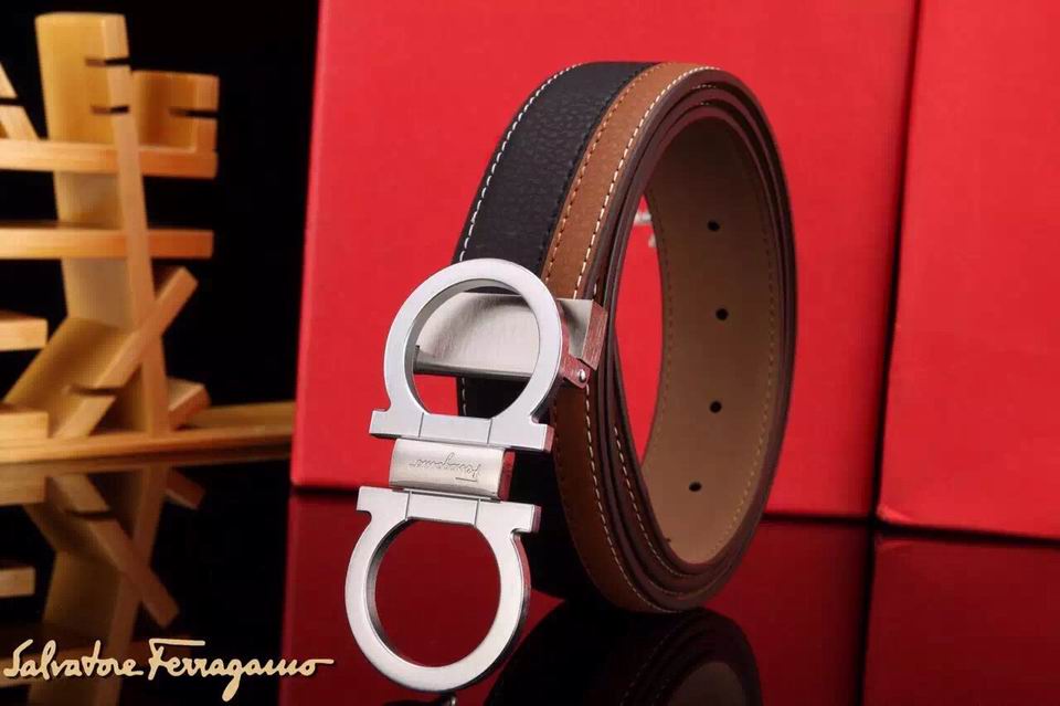 Ferragamo Special Edition Adjustable Leather Double Gancini Buckle Belt 016