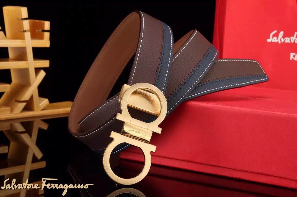 Ferragamo Special Edition Adjustable Leather Double Gancini Buckle Belt 017
