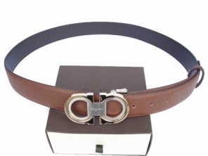 Men's Classic Double Gancini Adjustable Belt Brown Discount In Store