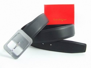 Discount Ferragamo Men Rectangular Buckle Belt White Black For Sale