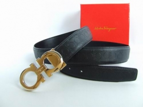 Discount Ferragamo Men Stylish Reversible Logo Belt Leather Gold Black