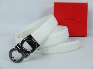 Discount Ferragamo Belts Reversible Logo Men Silver White Online