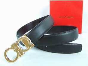 Ferragamo Belts Reversible Logo Men Gold Black Plain Wholesale For Sale