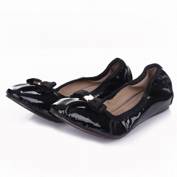 Ferragamo Elastic Ballet Women Flat Shoes Black