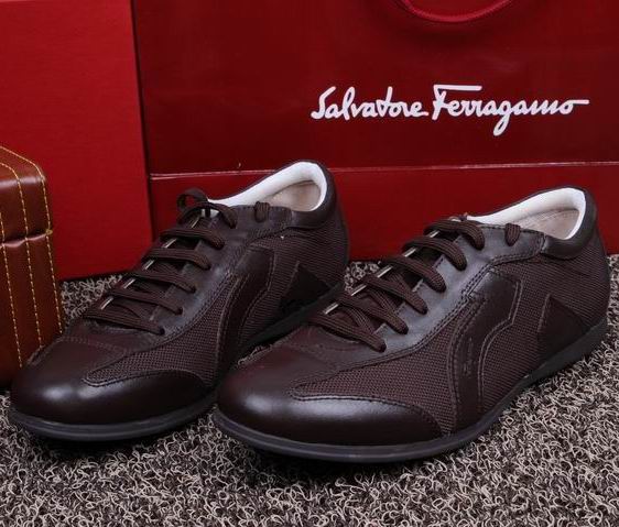 Salvatore Ferragamo Gancio Sneakers In Coffee Color For Men