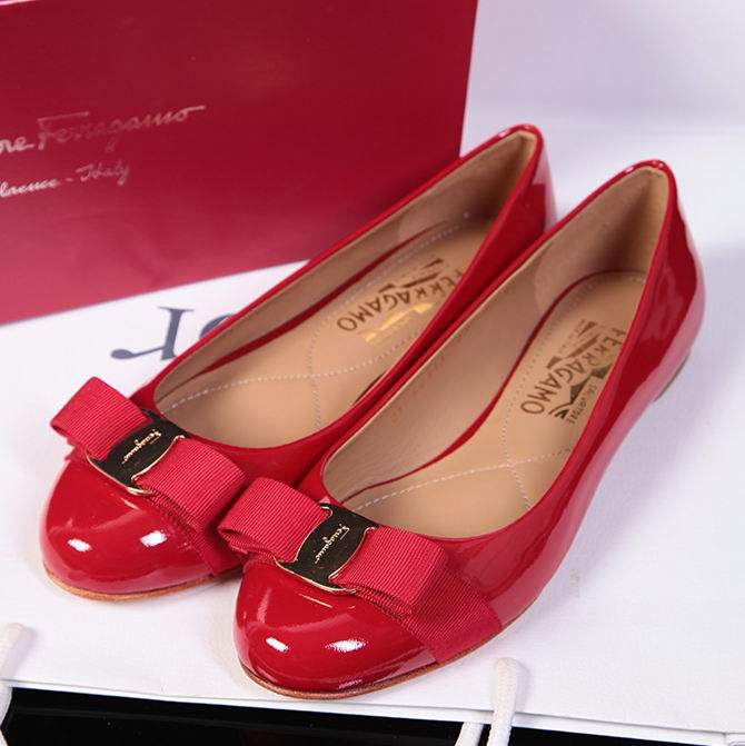 Ferragamo Varina Women Flat Shoes Red 
