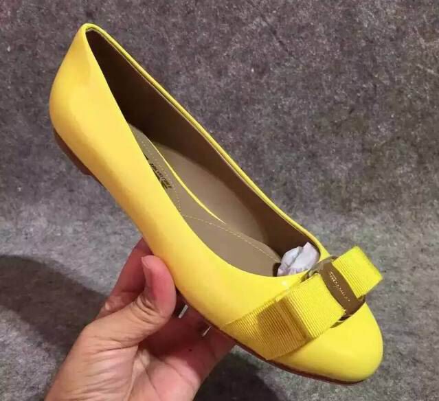 Ferragamo Varina Women Flat Shoes Yellow