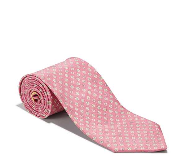 Salvatore Ferragamo Men Flower And Rotating Gancini Printed Tie