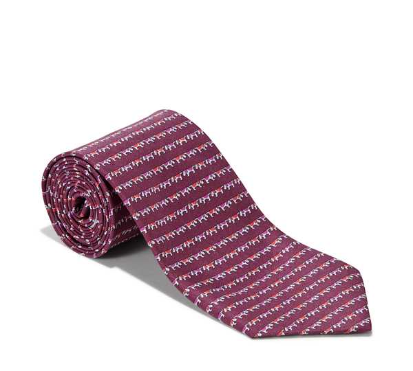 Salvatore Ferragamo Men Linear Dog Printed Tie