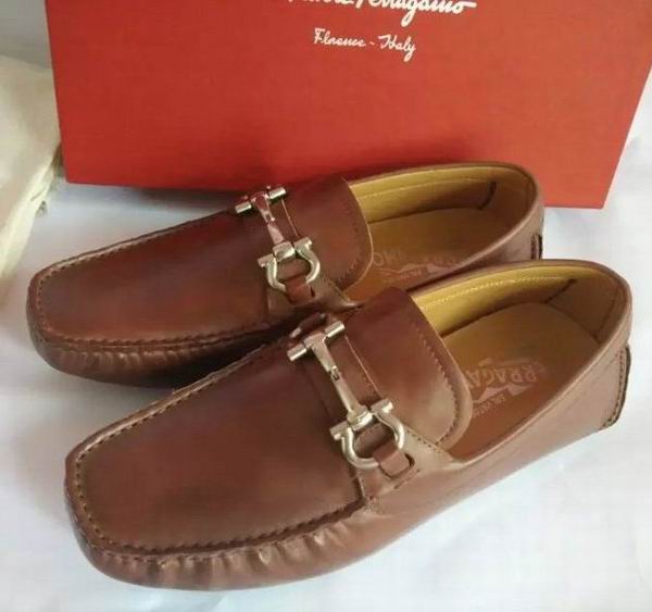 Ferragamo Mens Moccasins Loafers Brown Shoes