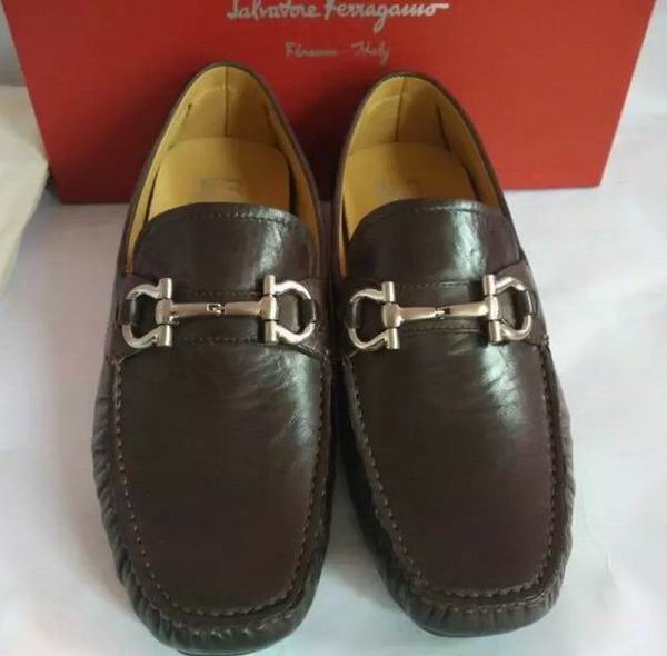 Ferragamo Mens Moccasins Loafers Coffee Shoes