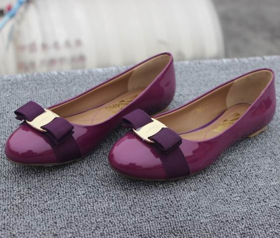Salvatore Ferragamo Varina Women Flat Shoes Purple in patent
