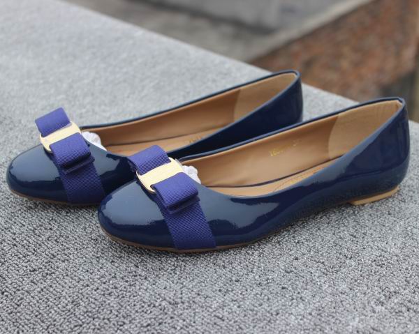 Salvatore Ferragamo Varina Women Flat Shoes Sapphire in patent