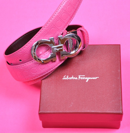 Discount Ferragamo Belts Women Silver With Pink Sale