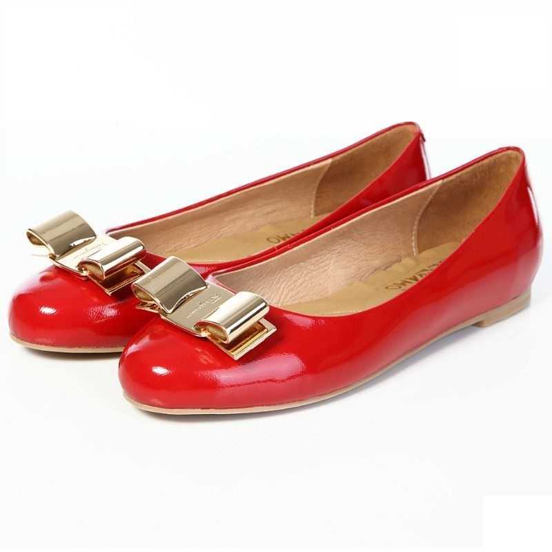 Women's Salvatore Ferragamo Varina Patent Leather Flats Red